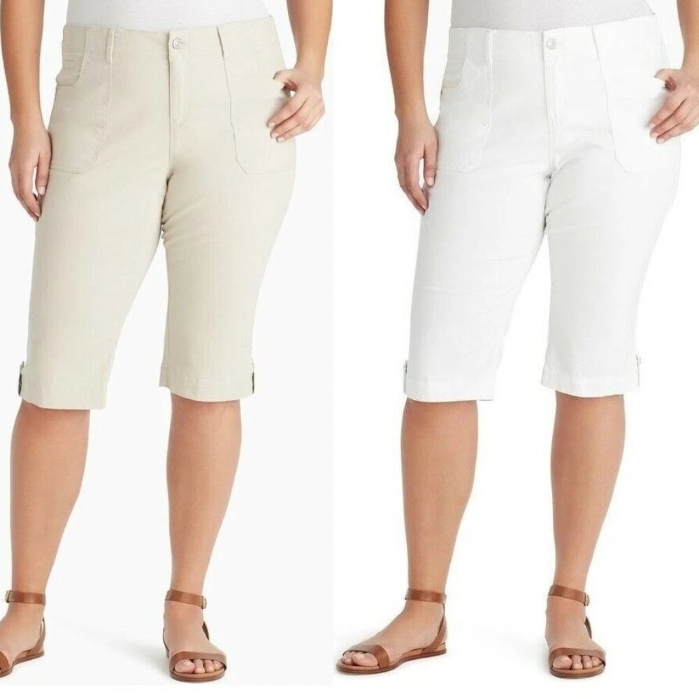 Women's Capris Gloria Vanderbilt Bianca Skimmer Plus Size 24W NEW